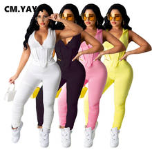 Cm. yaya-conjunto de roupas femininas de 2 peças, sem mangas, com zíper, blusa de amarrar e calça de empilhar, conjunto de treino ativo 2024 - compre barato