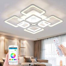 Lámpara LED de techo moderna para sala de estar, candelabro cuadrado para dormitorio, comedor, villa, estudio, hotel, accesorios de iluminación interior 2024 - compra barato