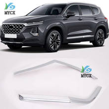 Carbon fiber decoration Rear fog light frame cover Car Accessories For Hyundai Santa Fe IX45 2019 2020 2024 - buy cheap