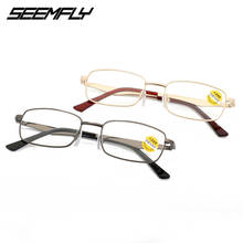 Очки для чтения Seemfly с защитой от синего света, классические металлические полноразмерные очки унисекс для пресбиопии с прозрачными линзами, для мужчин и женщин 2024 - купить недорого
