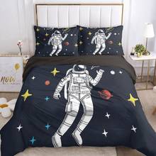 Cartoon Bedding Set for Boys Baby Kids Duvet Cover Set Pillowcase Comforter Blanket Quilt Cover 3D Bedclothes Space astronaut 2024 - buy cheap