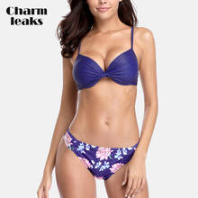 Charmleaks Women Bikini Set Vintage Floral Print Swimsuit Sexy Swimwear Push Up Bathing Suit Beachwear 2024 - buy cheap