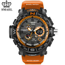Smael-relógio modelo masculino esportivo, relógio de quartzo com mostrador duplo, digital, analógico, à prova d'água até 30m, modelo masculino 2024 - compre barato