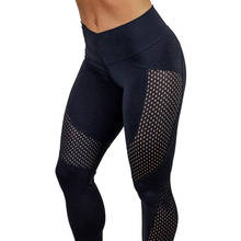 Mallas deportivas para mujer, pantalones ajustados de cintura alta para correr, color negro, novedad 2024 - compra barato