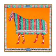 90cm Brand Horse Scarf Women Bandana “true love” Handmade Curled Twill Silk Square Hijab Scarf Luxury Foulard Head Scarves Shawl 2024 - buy cheap