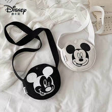 Bolsa branca do mickey mouse da disney, bolsa de ombro feminina da moda, leve, sacola de compras de lona para garotas 2024 - compre barato