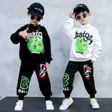 Hot Sale Baby Boys Sport Suit Autumn White/black Hooded Sweatshirts and Loose Trousers Teenage School Boy Outfit Kids Tracksuits 2024 - buy cheap