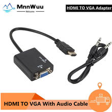 HDMI к VGA Кабель-переходник Male к женскому HDMI к VGA конвертер адаптер 1080P цифро-аналоговый аудио-видео для планшета 2024 - купить недорого