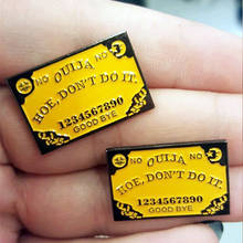 Ouija placa broche filme temático adivinhação pino jóias dos desenhos animados bruxa pagão emblema planchette lapela pinos dia das bruxas trinket 2024 - compre barato