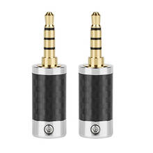 3.5 Jack 1/8" Headphone Plug 4 Poles Carbon Fiber Gold Plated 3.5mm TRRS Connector For Soldering 6.2mm Earphone Wire 40mm Length 2024 - buy cheap