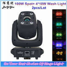 2pcs/Lot 100W Moving Head Lyre Spot 4X10W RGBW Wash Light 2In1 Gobo Wash Colorful DJ Projector Lighting For Disco Party Show 2024 - buy cheap
