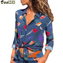 Women Blouses 2020 Floral Print Long Sleeve Turn Down Collar Blouse Ladies Shirts Striped Tunic Plus Size Blusas Chemisier Femme 2024 - buy cheap