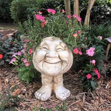 White Grumpys & Granny The Muggly Face Statue Planter Crafts Flower Vase Home Decoration Funny Face Art Sculpture Flowerpot 2024 - buy cheap