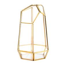 New Vintage Decorative Jewelry box Brass Glass Terrarium Container Desktop Planter for Succulent Fern Moss Air Plants Holder 2024 - buy cheap