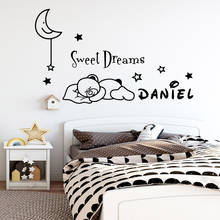 Free Shipping Custom Name Sweet Dreams Wall Decal Art Vinyl Stickers For Kids Rooms Decoration Removable Decor Wall Decals 2024 - buy cheap