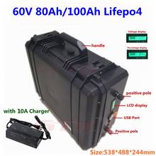 GTK Lifepo4 60V 80Ah 100Ah lithium battery pack with BMS for E-motor golf trolley solar system home energy storage+10A Charger 2024 - buy cheap