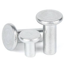 Rebites de alumínio com cabeça plana m10, rebite sólido para fazer rebitagem de percussão gb109, comprimento de 20mm a 40mm, 10 peças
