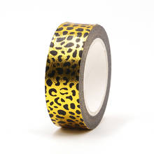 New 1PC Leopard Gold Foil Washi Tape for Scrapbooking Planner Adhesive Masking Tapes Kawaii Stationery 2024 - buy cheap