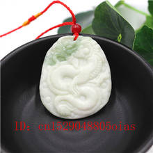 Natural Chinese White Jade Dragon Pendant Necklace Fashion Accessories Charm Jewelry Carved Amulet Gifts for Women Men 2024 - buy cheap