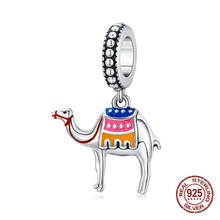 Pingente de esmalte colorido camel pulseira bracelete original pingente mulher contas 925 prata esterlina acessórios joias 2024 - compre barato