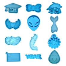 Keychain Epoxy Resin Mold Pendants Silicone Mould DIY Crafts Jewelry Casting Tools 2024 - buy cheap