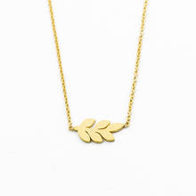Vintage Jewelry Branch Colar Masculino Olive Leaf Branch Necklace Women Stainless Steel Chain Bridesmaid Gift 2019 2024 - buy cheap