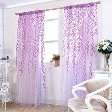 2PCS Curtains Tulle Living Room Window Kitchen Bedroom Willow Voile Sheer Panel Drapes para la sala rideaux zaslony do okna J20 2024 - buy cheap