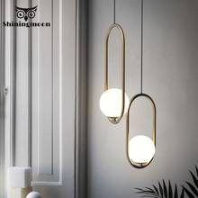 Luces colgantes LED modernas, luminaria industrial, lámpara colgante de hierro para cocina, bola de cristal de suspensión, dormitorio 2024 - compra barato