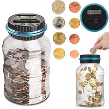 Electronic Digital LCD Counting Coin Money Saving Box Jar Piggy Bank Counter Coins Storage Box For USD EURO Money Drop Shipping 2024 - buy cheap