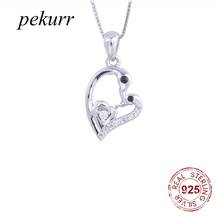 Colar de prata de cisne e coração pekurr 925, elegante colar com pingentes de animal, moderno, presente, joias 2024 - compre barato