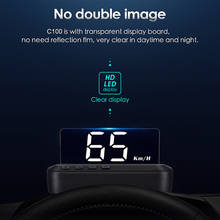 Monitor de temperatura del agua para coche, Monitor de sobrevelocidad, velocímetro, pantalla frontal OBDII, espejo HUD 2024 - compra barato