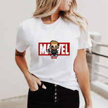 Camiseta de Thanos con estampado de superhéroes de MARVEL para mujer, camisetas de manga corta informales blancas con cuello redondo, ropa de calle Unisex 2024 - compra barato
