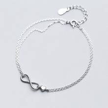 S925-pulsera de amor con forma de corazón para mujer, brazalete creativo ajustable, doble infinito, con personalidad, 3 unids/lote 2024 - compra barato