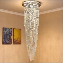 Round crystal chandelier K9 crystal chandelier lights hotel living room lights American country staircase lights 2024 - buy cheap