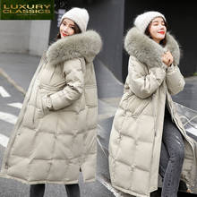 90% White Duck Down Jacket Long Women Coats Female Winter Parkas Fox Fur Collar Hooded Korean Fashion 2021 Abrigo Mujer 8 2024 - buy cheap