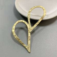 2 peças pingentes dourados grandes abertos coração para colar jóias acessórios x 63mm 2024 - compre barato