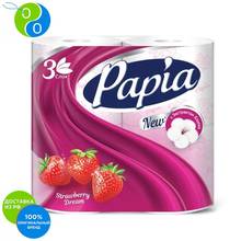 Toilet paper PAPIA Strawberry Dream 3 layer 4 rolls,Toilet paper, paper, paper aromatizing, scented toilet paper, bath products, products for the bathroom 2024 - buy cheap