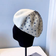 Women Girl Beanie Beret Hat Warm Wool Winter bonnets Net yarn style handmade Vintage Plain Solid Color Winter Caps 2024 - buy cheap