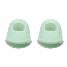 2 pcs Soft Kalimba Finger Protector Thumb Picks Hole Desig Bass Guitar Finger Protectors for Beginner Light Green 2024 - buy cheap