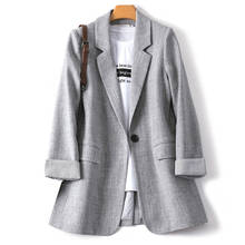 Blazer informal de manga larga para mujer, chaqueta de gran tamaño para oficina, otoño y primavera 2024 - compra barato