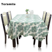 Toalha de mesa decorativa retangular teramila, toalhas de mesa de jantar para decoração da casa, de algodão, toalhas de mesa e chá oval quadrado 2024 - compre barato