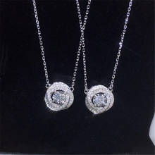 Colar elegante de prata esterlina 925, gargantilha com pingente de diamante cz, bijuteria de laboratório com faixa de diamante, joia para mulheres 2024 - compre barato