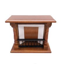 Mini lareira de madeira para decoração de casa de bonecas, acessórios miniatura 1/12 2024 - compre barato