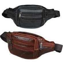 Chest Waist Bag Vintage MenTravel Belt Bag Fanny Pack PU Leather Bag Chest Phone Pouch Message Bag Crossbody Flap 2024 - buy cheap