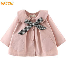 Vfochi 2021 bebê menina trench casaco blusão moda rosa jaqueta crianças roupas outono da criança do bebê meninas outerwear trincheira 2024 - compre barato