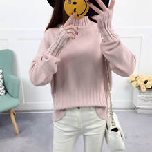 Sweater Turtleneck 2020 Solid Color Casual Loose Brief Thick Fashion Popular Autumn  Winter Sweaters Vestidos LXJ674 2024 - buy cheap