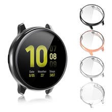 Capa protetora para samsung galaxy watch active 2, ultrafina, macia, silicone, hd, cobertura de tela completa, galaxy active 40/44mm 2024 - compre barato