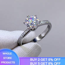 YANHUI 100% Original 925 Sterling Silver Engagement Wedding Rings Inlay 5A Cubic Zirconia Stone Ring  Women Silver 925 Jewelry 2024 - buy cheap