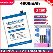 Losoncoer-bateria blp613 para oneplus 3 one plus 3, bateria de 4900mah 2024 - compre barato