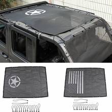 Автомобильный Топ солнцезащитный чехол для Jeep Wrangler JL 2018 Автомобильный багажник на крышу Защита от УФ солнца сетка для теплоизоляции для Jeep JL аксессуары 2024 - купить недорого
